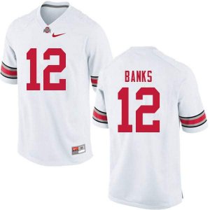 NCAA Ohio State Buckeyes Men's #12 Sevyn Banks White Nike Football College Jersey LGR3745CG